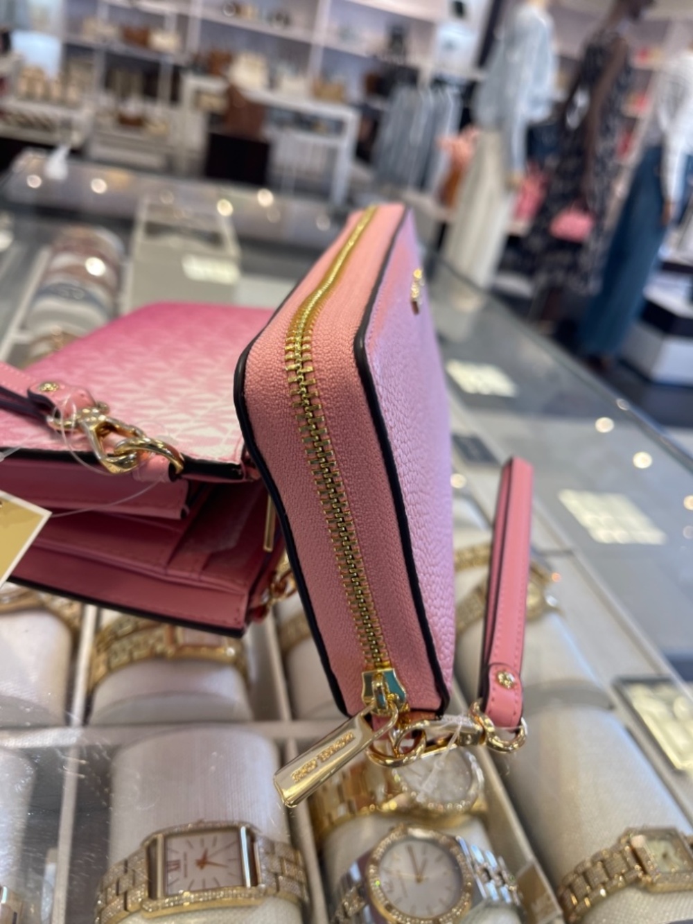 MICHAEL KORS Jet Set Travel Large Pebbled Leather Continental Wristlet Wallet Ph - Picture 12 of 16